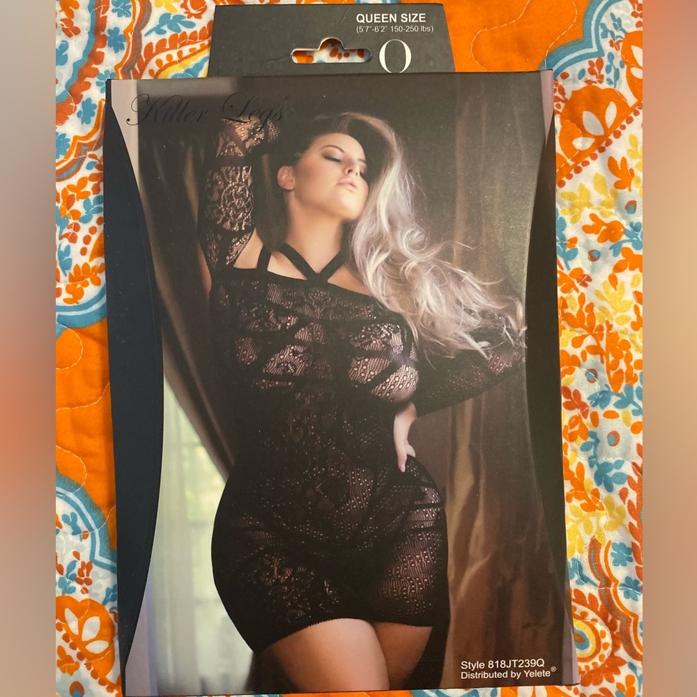 Plus Size Black Lace Bodysuit - Women Intimates & Sleepwear